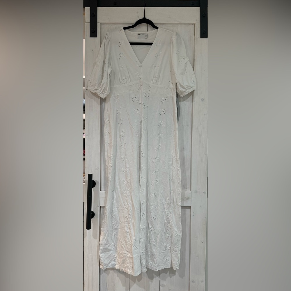 White eyelet ASOS cotton dress